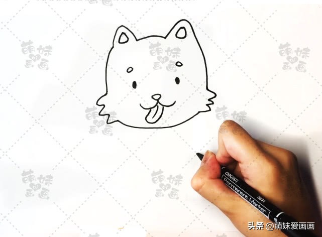 可爱的柴犬、小猫和小熊简笔画教程，画在手抄报或手账上吧