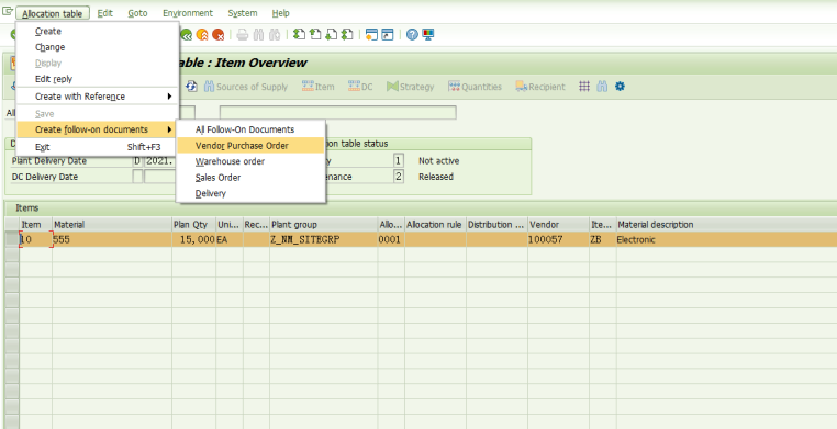 SAP RETAIL 基于分配表创建PO报错 - No work list could be selected–