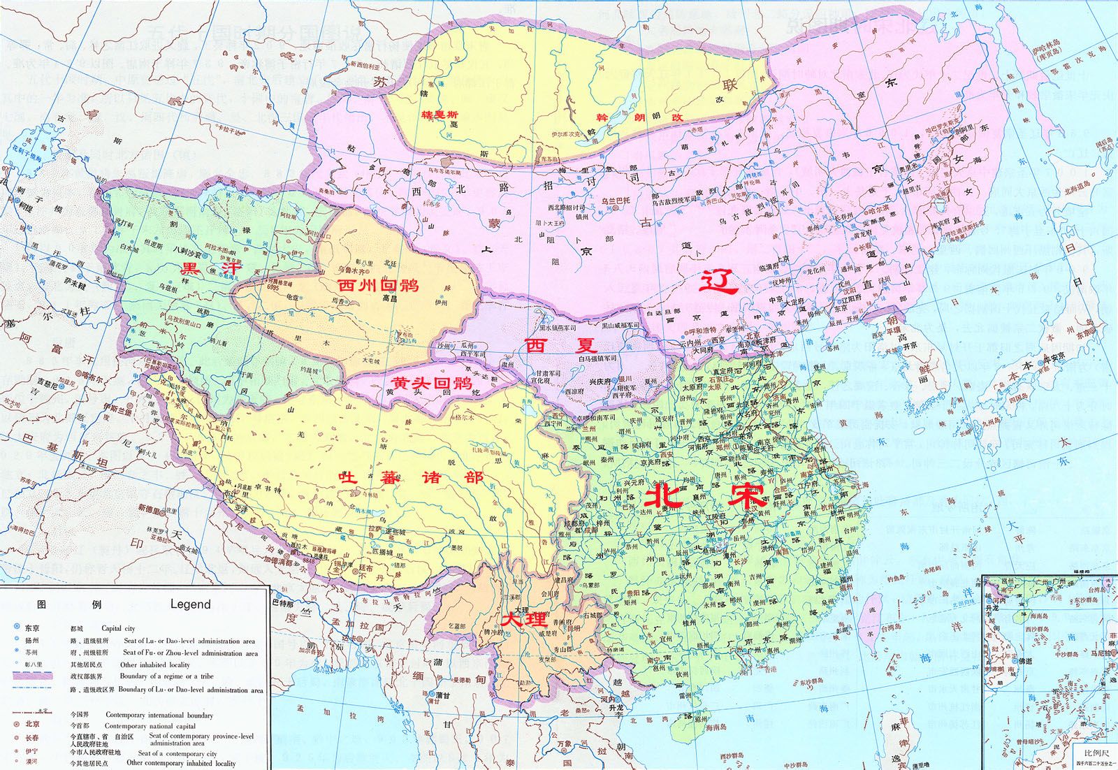 地圖來源於百度北宋在中國歷史上可算是個多事之秋.