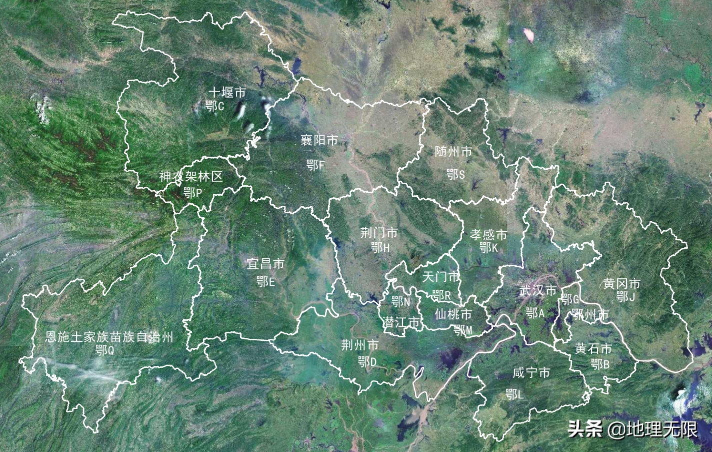 湖北省车牌号首字母分布地图
