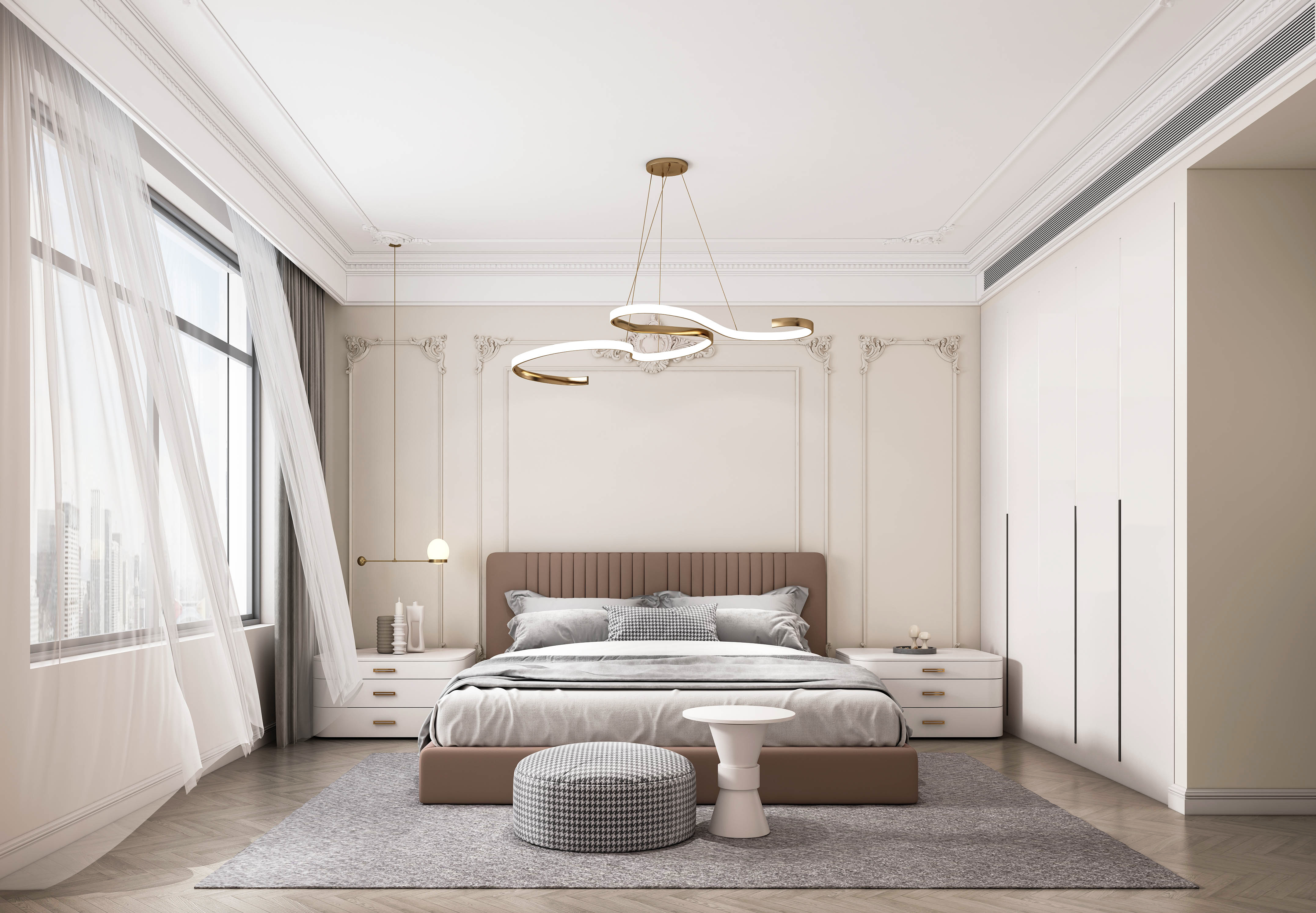 建发央玺211平米现代法式风格户型解析