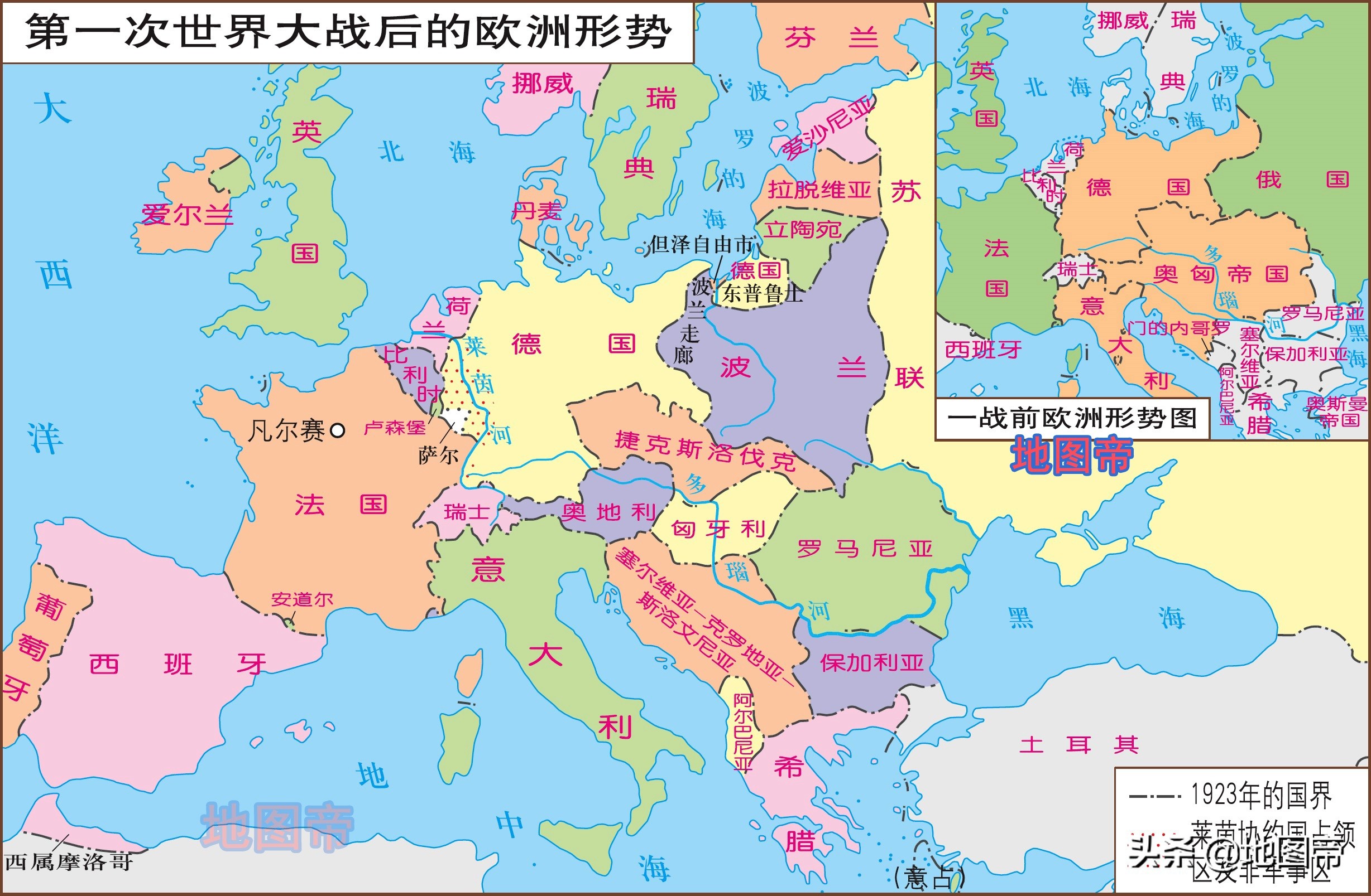 欧洲全部国家位置地图图片