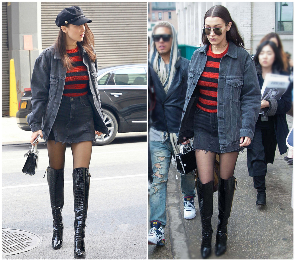 黑色牛仔衣的3套搭配方案，冬天如此穿时髦又高级，想不美都难