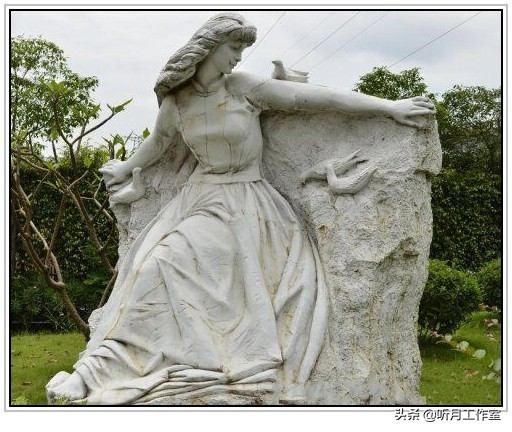 潘鹤《和平少女》汉白玉 350x200x120cm一尊唯美的汉白玉雕塑雕塑艺术