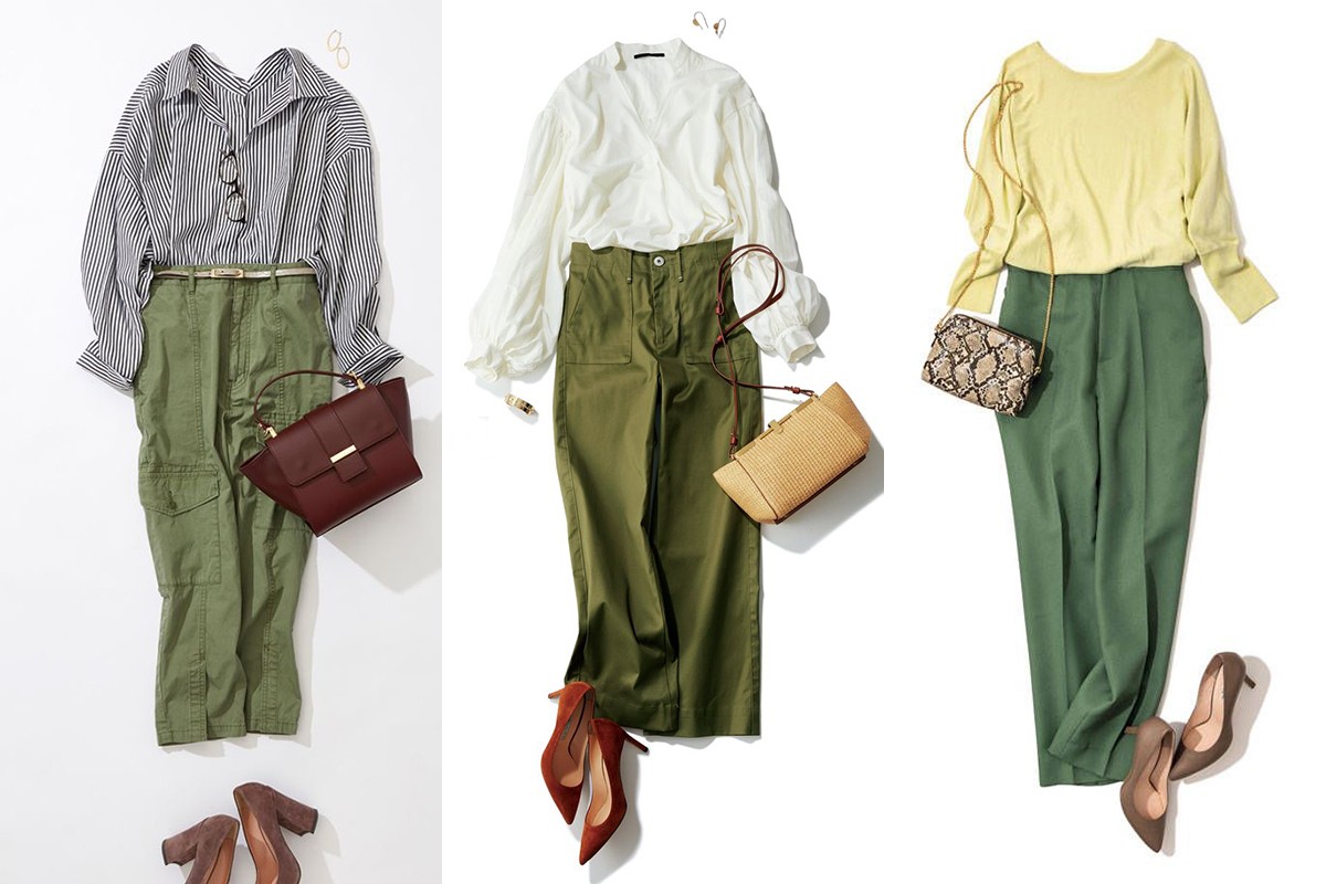 军绿色裤子被低估了,会穿才知它是"王者"级别,造型美得不一样