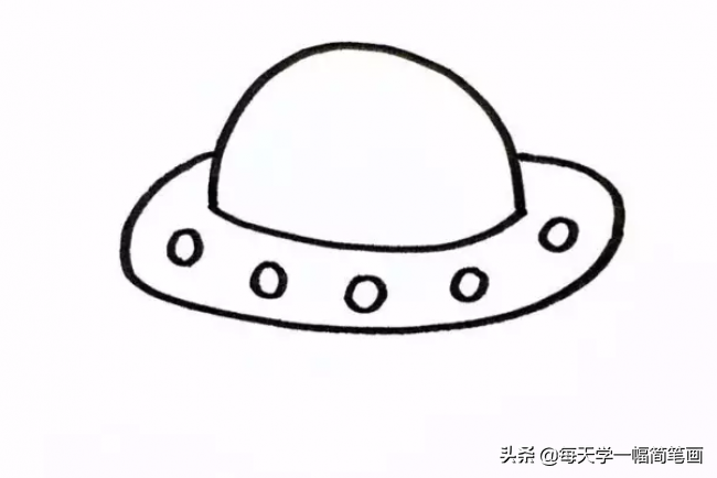 每天学一幅简笔画--开飞船的外星人怎么画 UFO