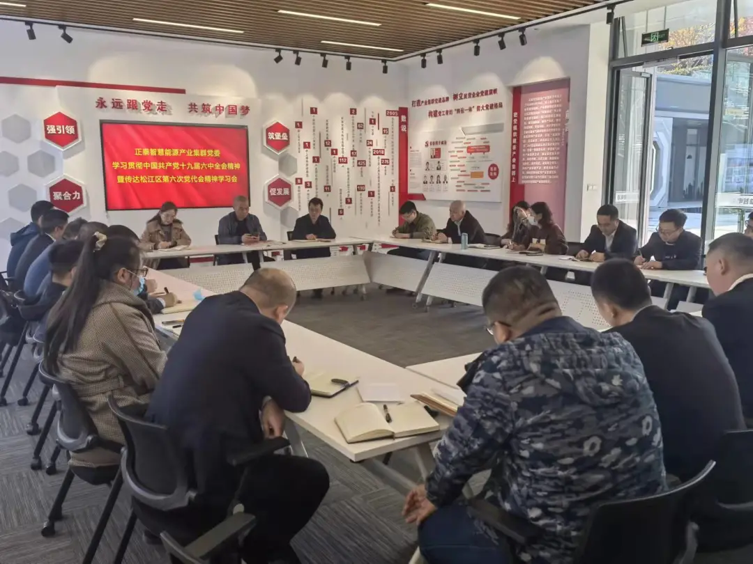 正泰产业集群党委组织开展学习贯彻党的十九届六中全会精神学习会