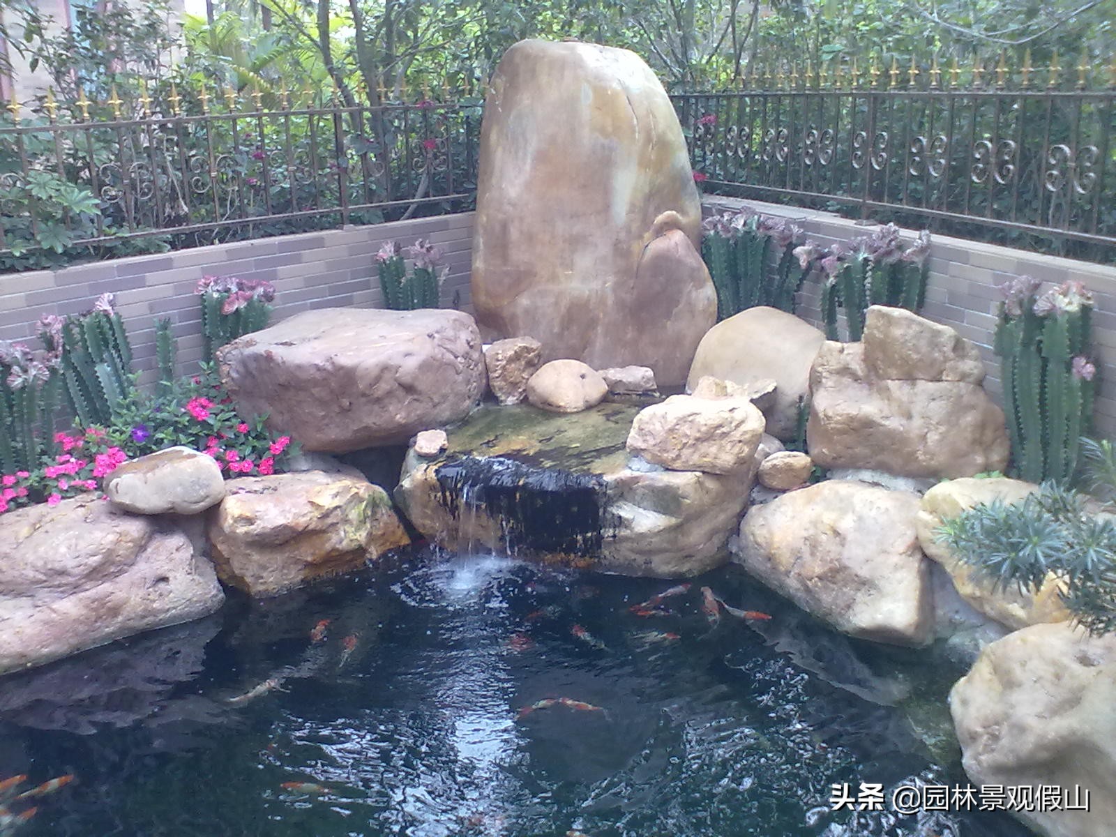一座宅院配上这么一个鱼池再加上这座假山——绝美