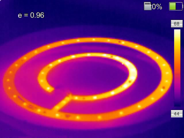 How does an infrared thermal imager detect LED chips?