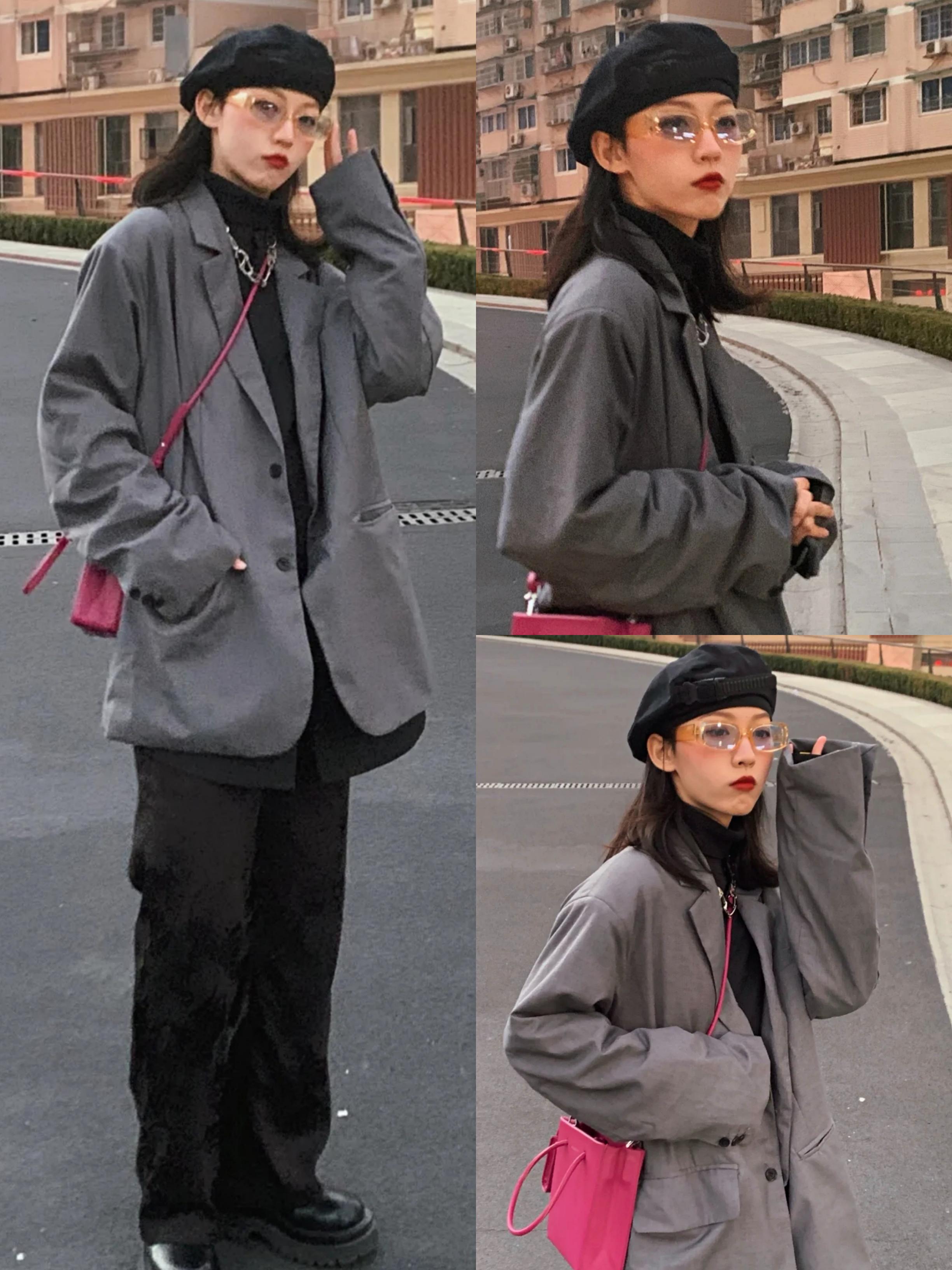 秋冬“灰+黑”太好看了！N组简约舒适的穿搭方式，不怕你不动心