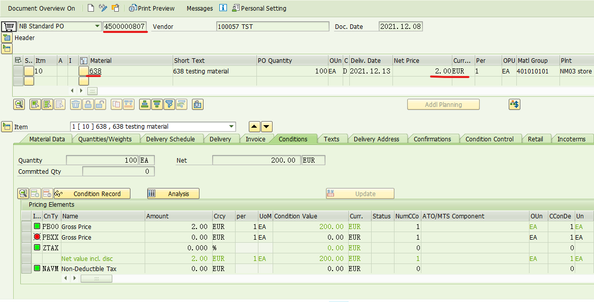 SAP MM 采购附加费计入物料成本之二