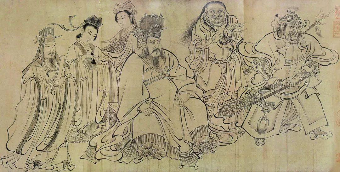 天王送子图吴道子版八十七神仙卷吴道子被后世尊称为"画圣",苏东坡曾