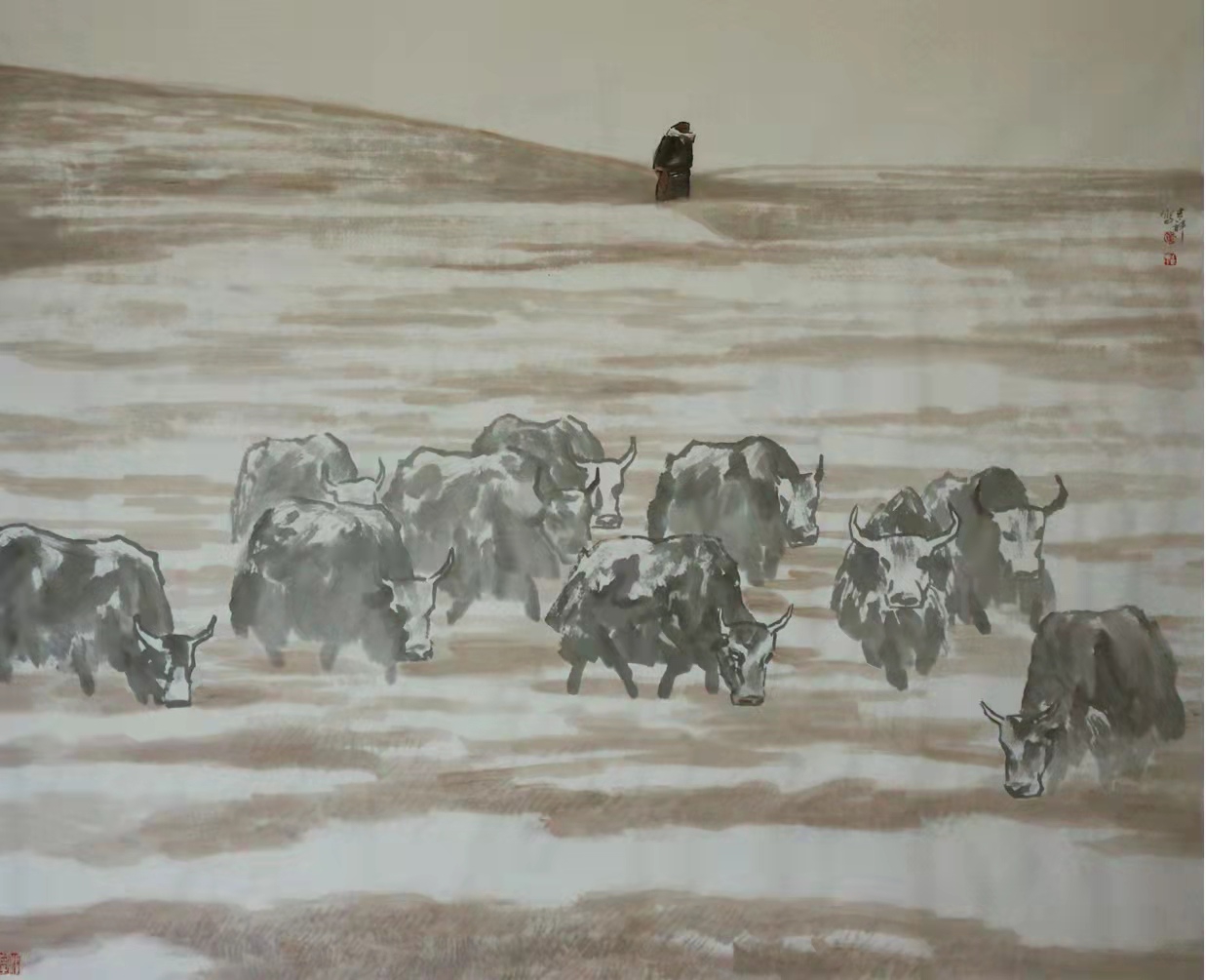 铁道兵著名画家董吉祥（纸本水墨）国画作品欣赏 V篇制作：王绍春
