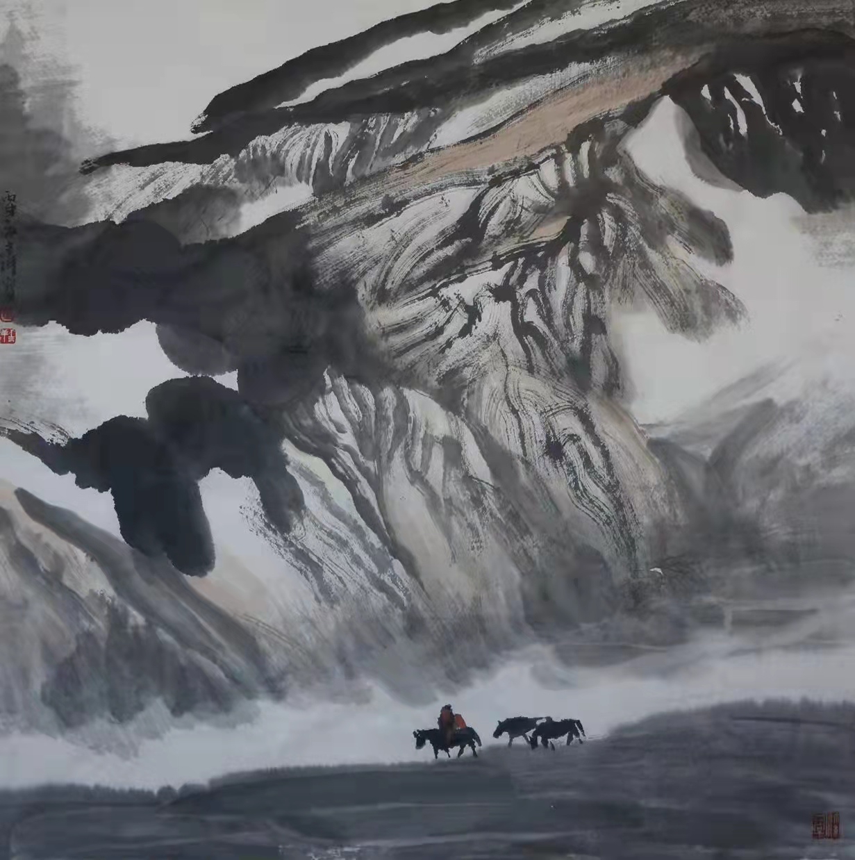 铁道兵著名画家董吉祥（纸本水墨）国画作品欣赏 V篇制作：王绍春