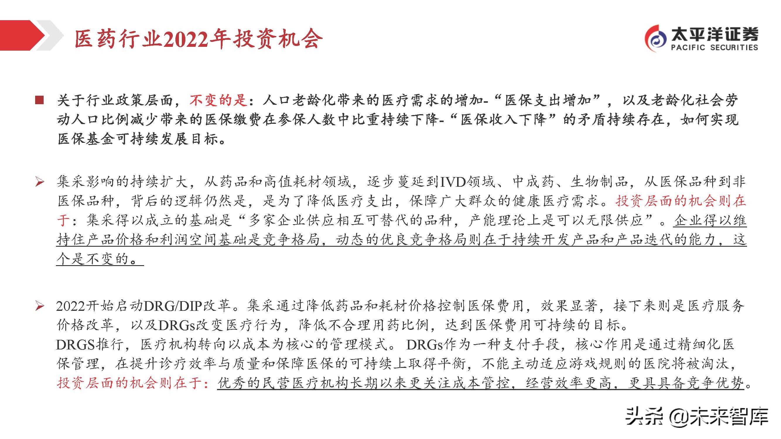 医药行业投资策略：关注变化中的不变，寻找相对确定的机会