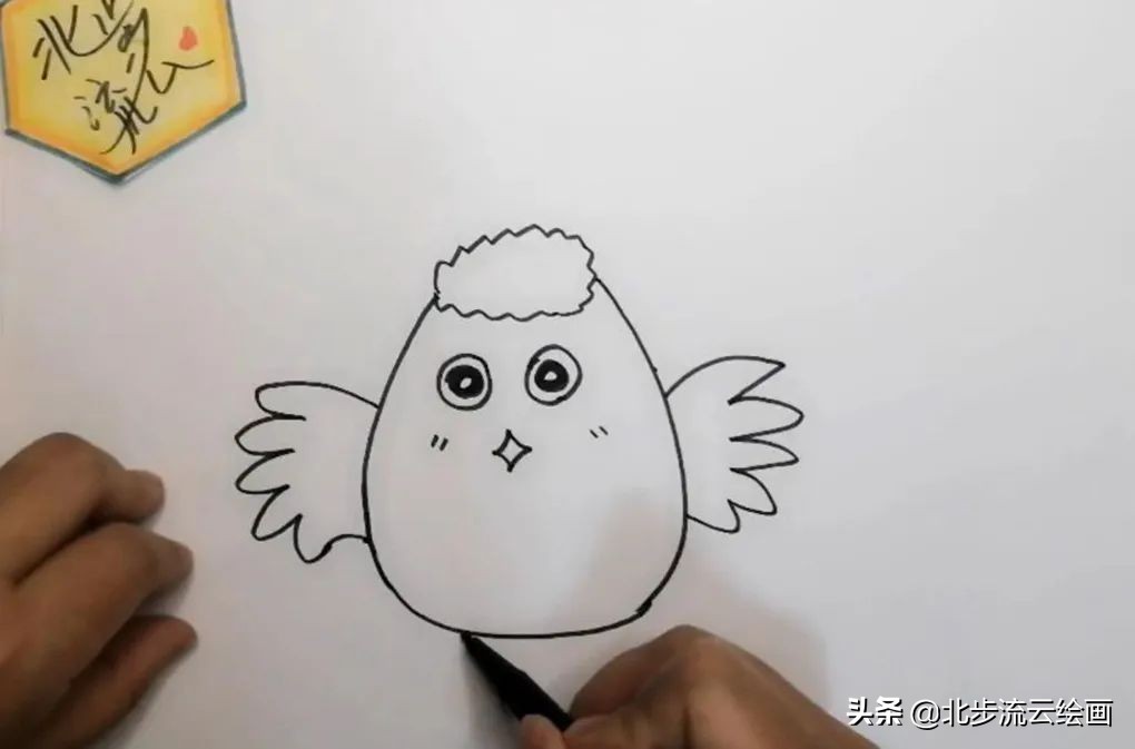 可爱的小鸡儿童画，简单易学，小朋友们学会了吗？