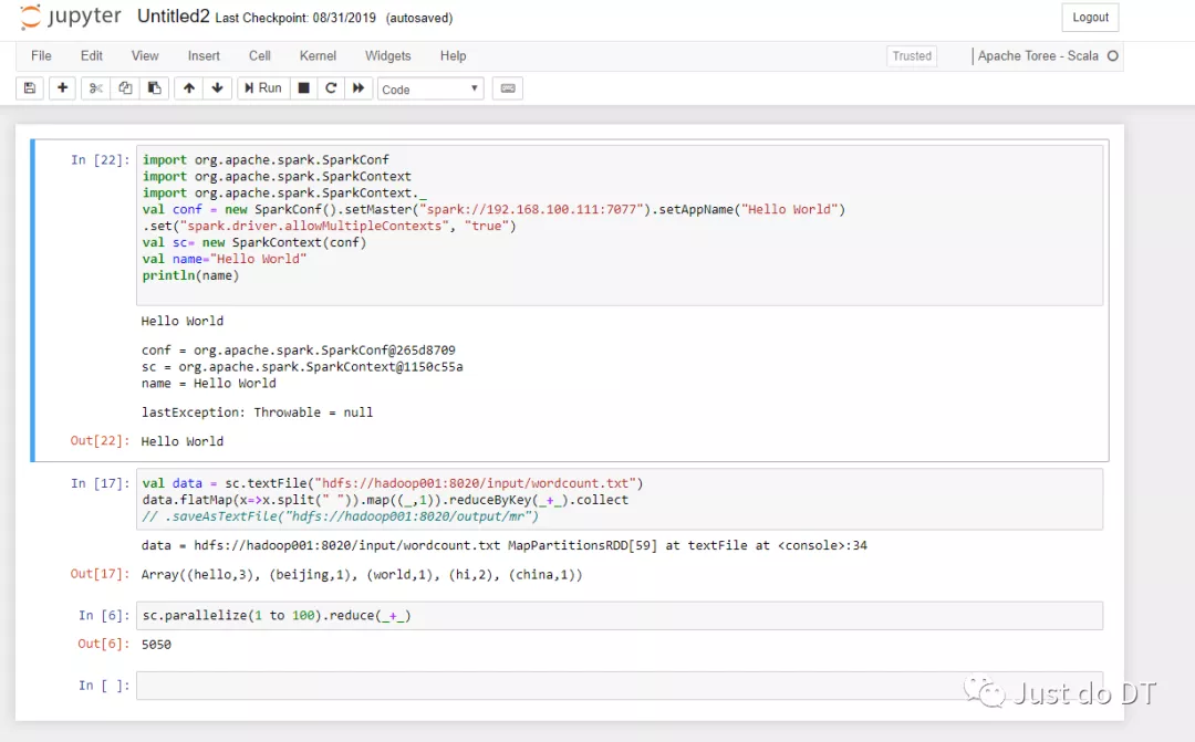 Jupyter Notebook 集成Apache Spark插图2 Jupyter Notebook 集成Apache Spark