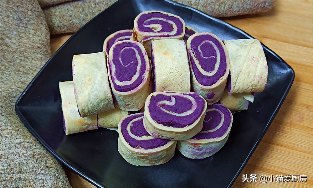 图片[13]-【紫薯鸡蛋饼卷】做法步骤图 味道香甜软绵 两盘都不够-起舞食谱网