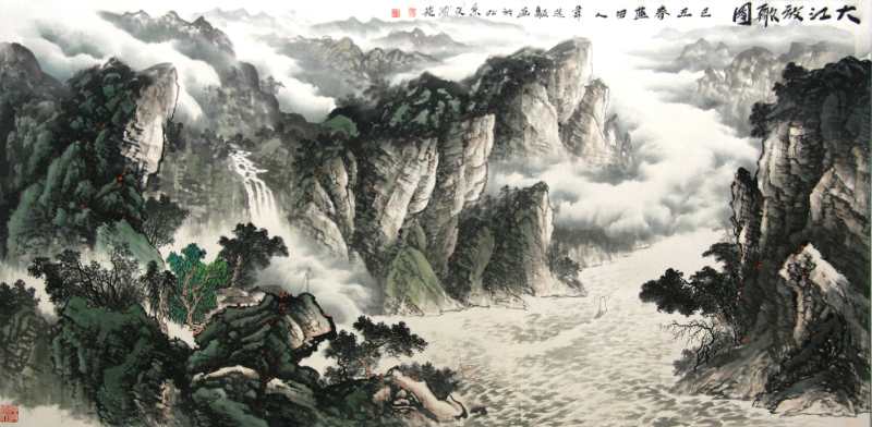 铁道兵著名画家韦选毅国画作品欣赏 V片制作：王绍春（小楼听雨）