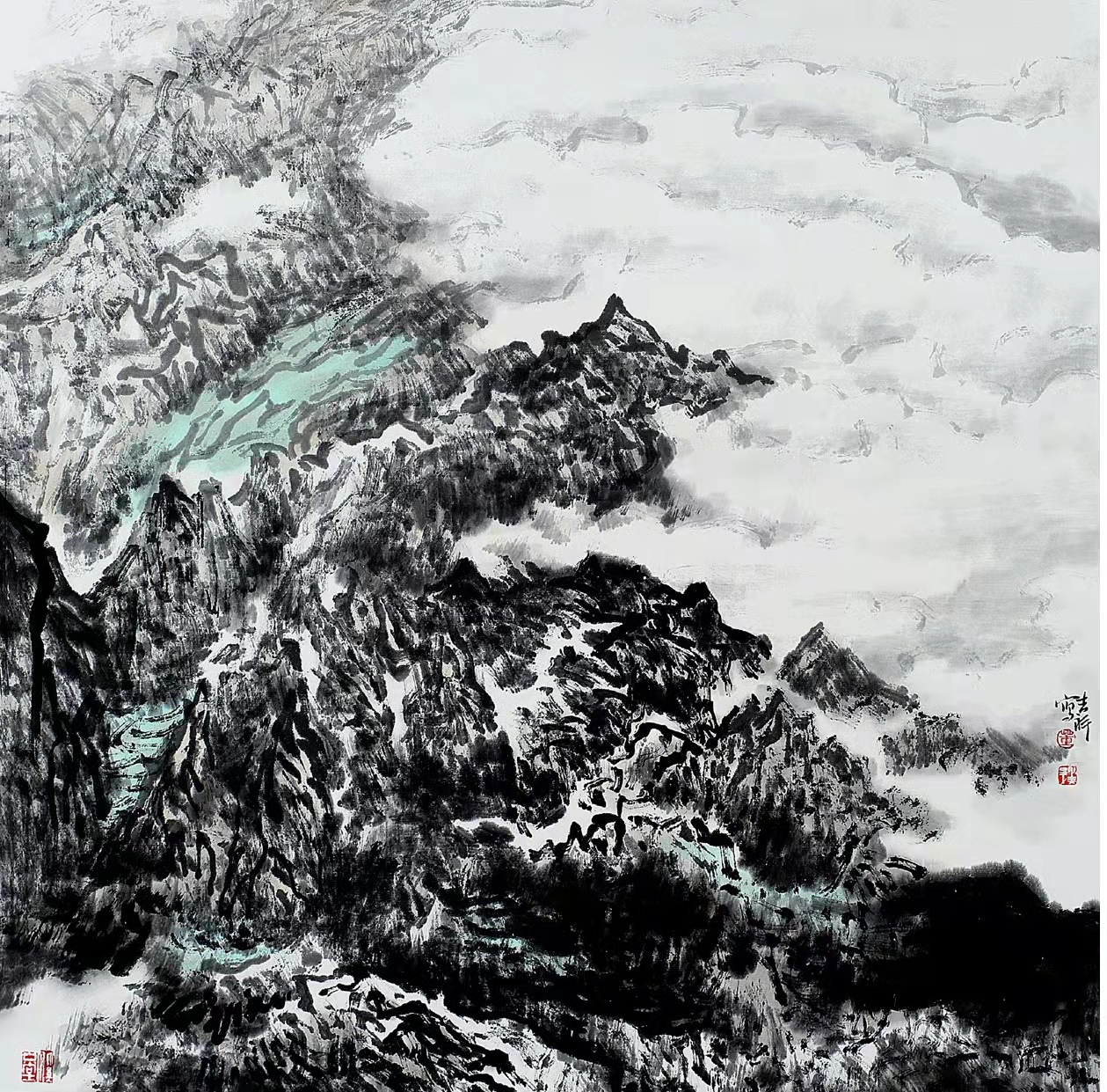铁道兵著名画家董吉祥（纸本水墨）国画作品欣赏 V篇制作：王绍春
