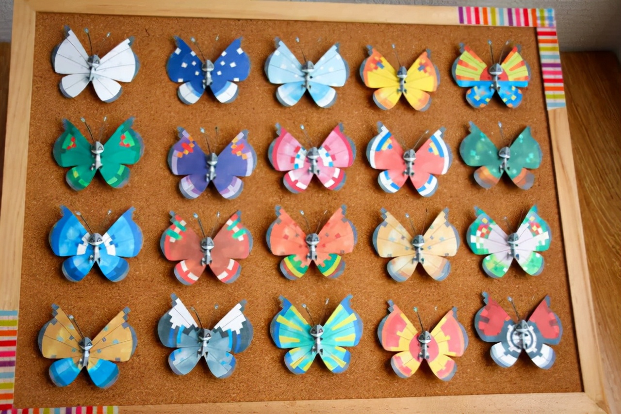 推主以剪纸艺术制作《精灵宝可梦》昆虫标本趣味创作