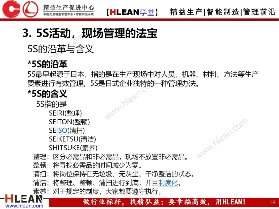 「精益学堂」生产主管七大管理项目