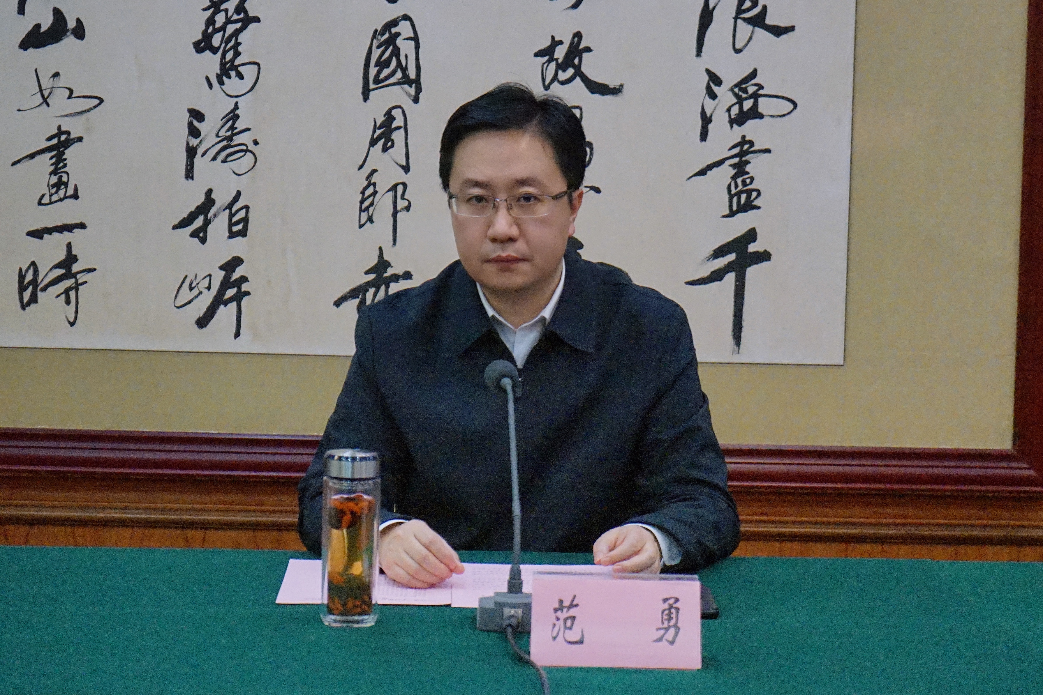 领导有:省委统战部副部长梁险峰,南阳市委常委,统战部部长,副市长范勇