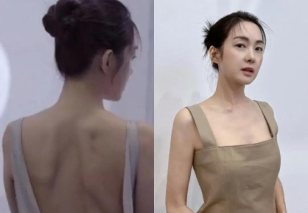 韩女星脊骨凸出的身材实在太瘦了