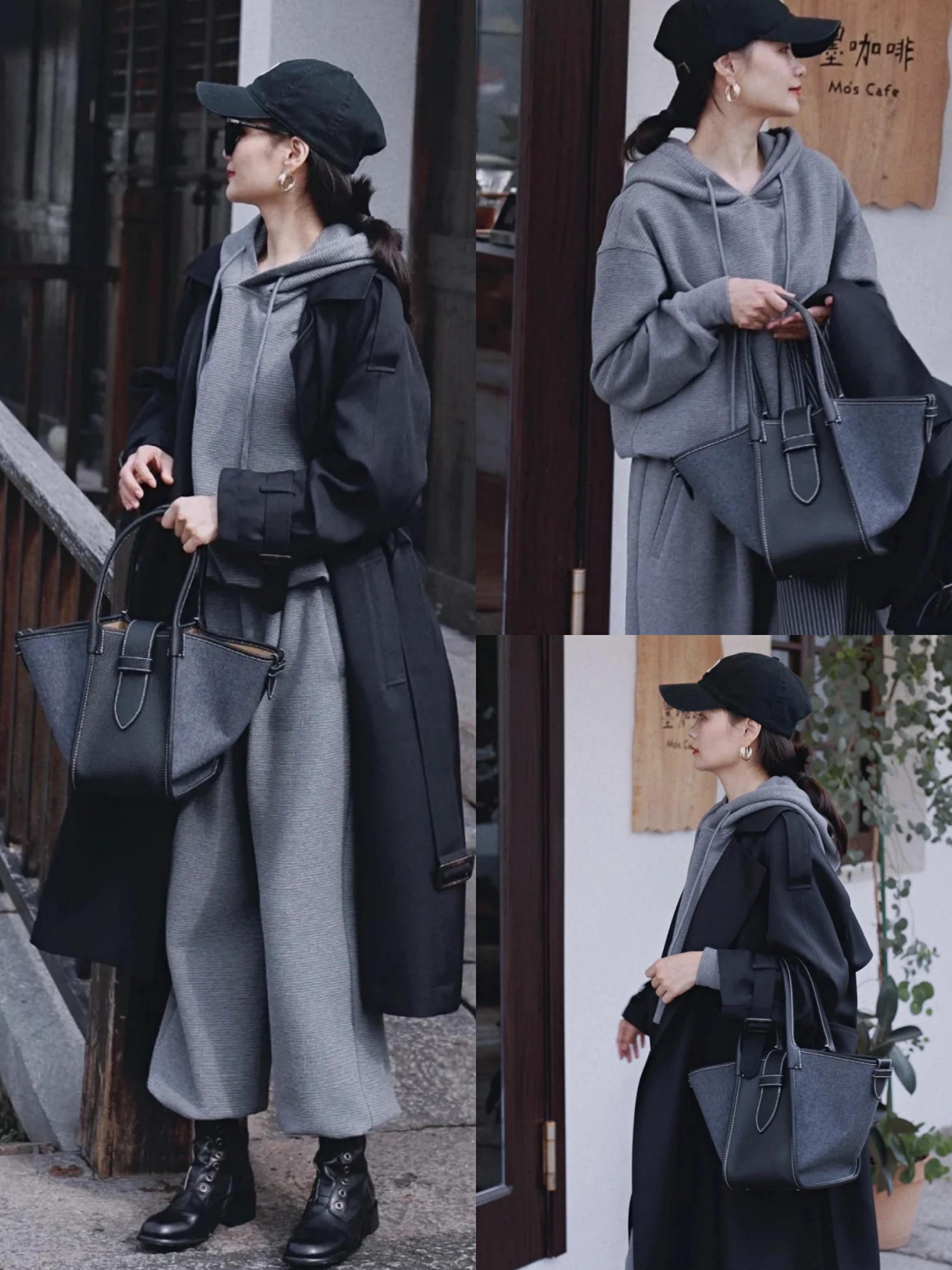 秋冬“灰+黑”太好看了！N组简约舒适的穿搭方式，不怕你不动心