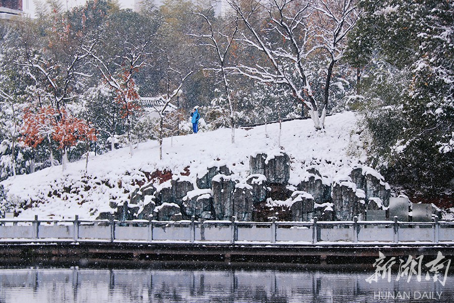 长沙县实验中学@你，共赏校园雪景(图6)