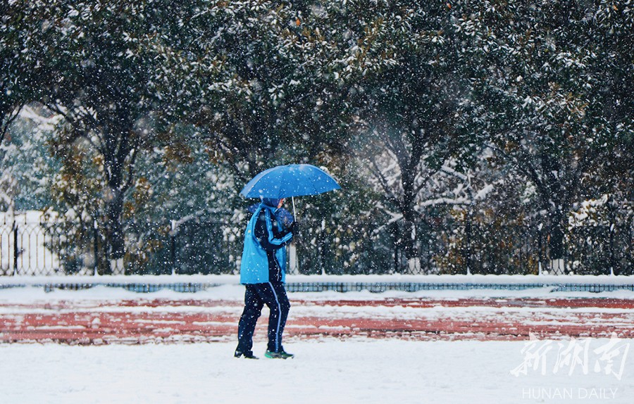 长沙县实验中学@你，共赏校园雪景(图10)